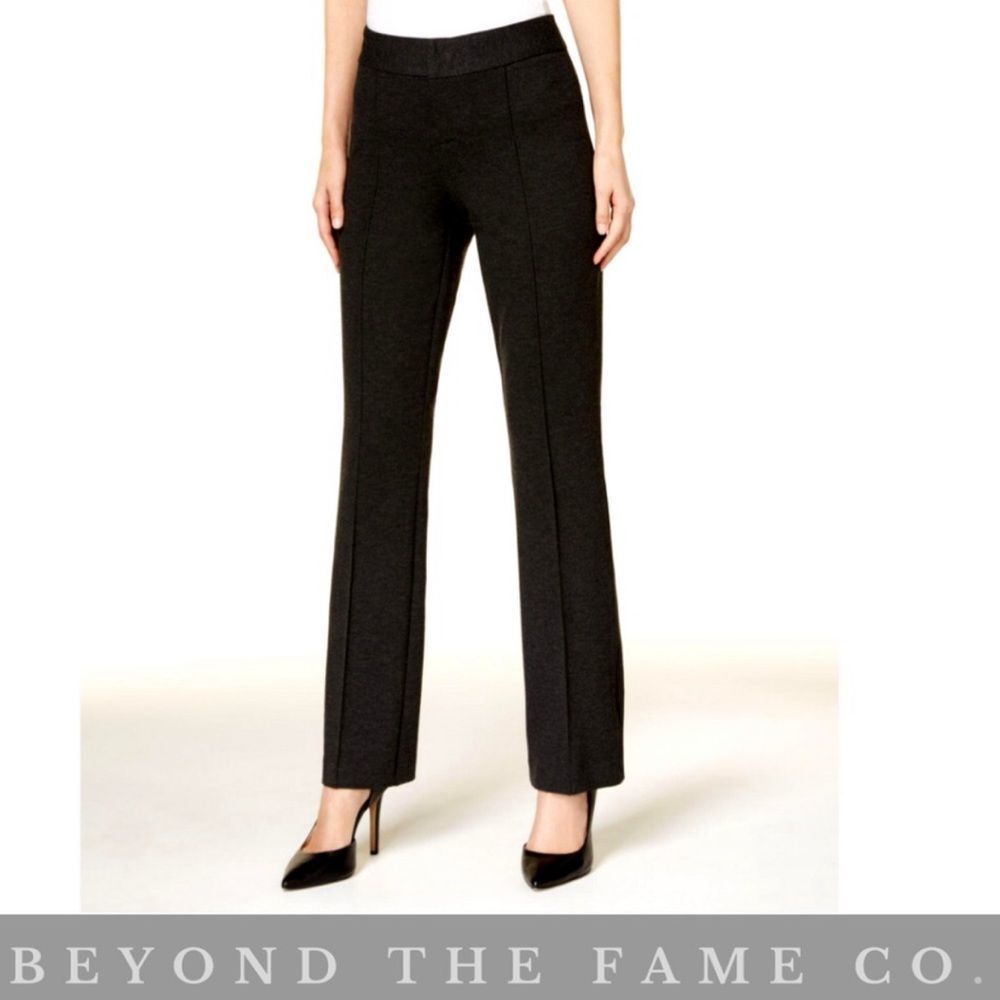 INC International Concepts Faux Leather Trim Trouser Pants Sz 6